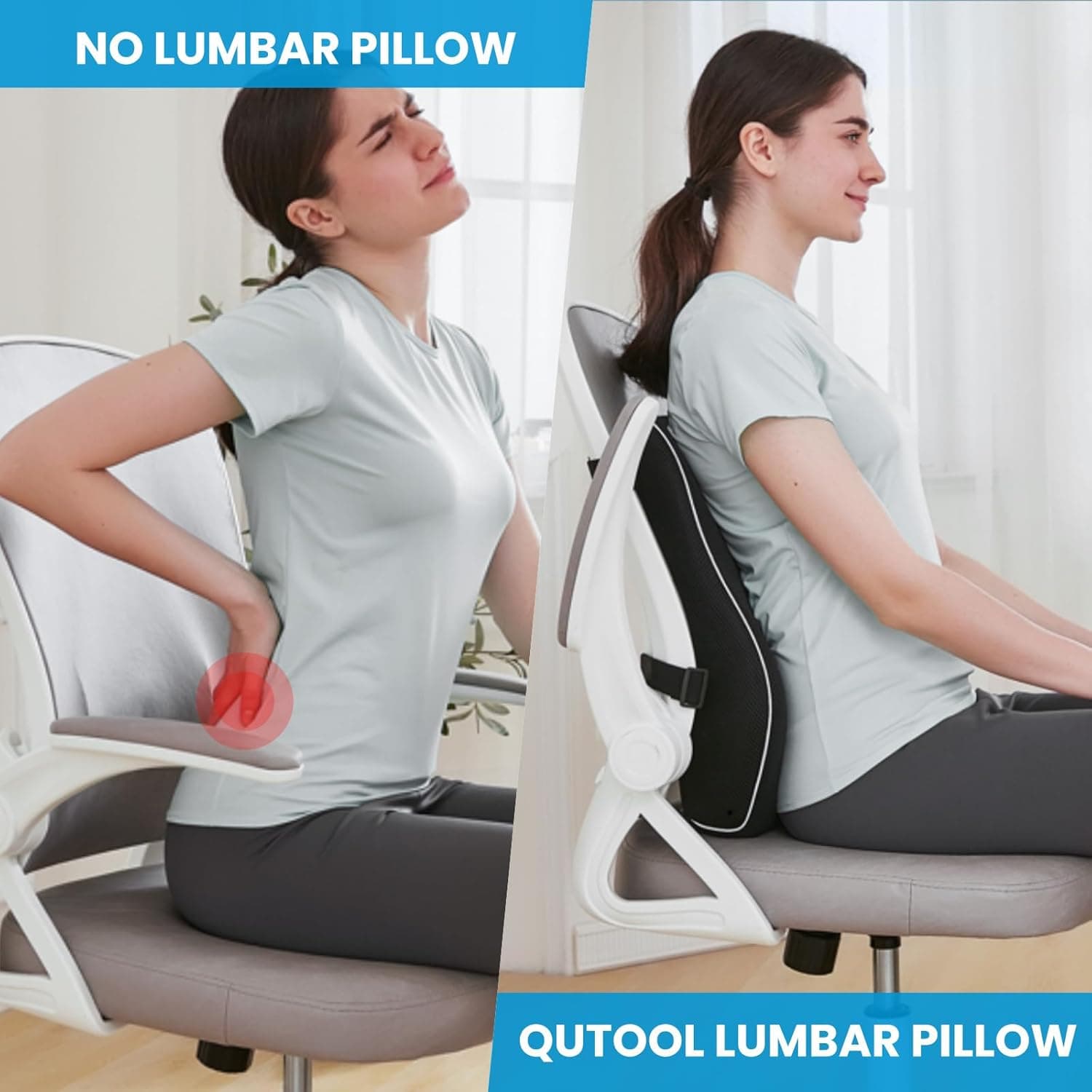 QUTOOL Lumbar Support Pillow (Office Chair)