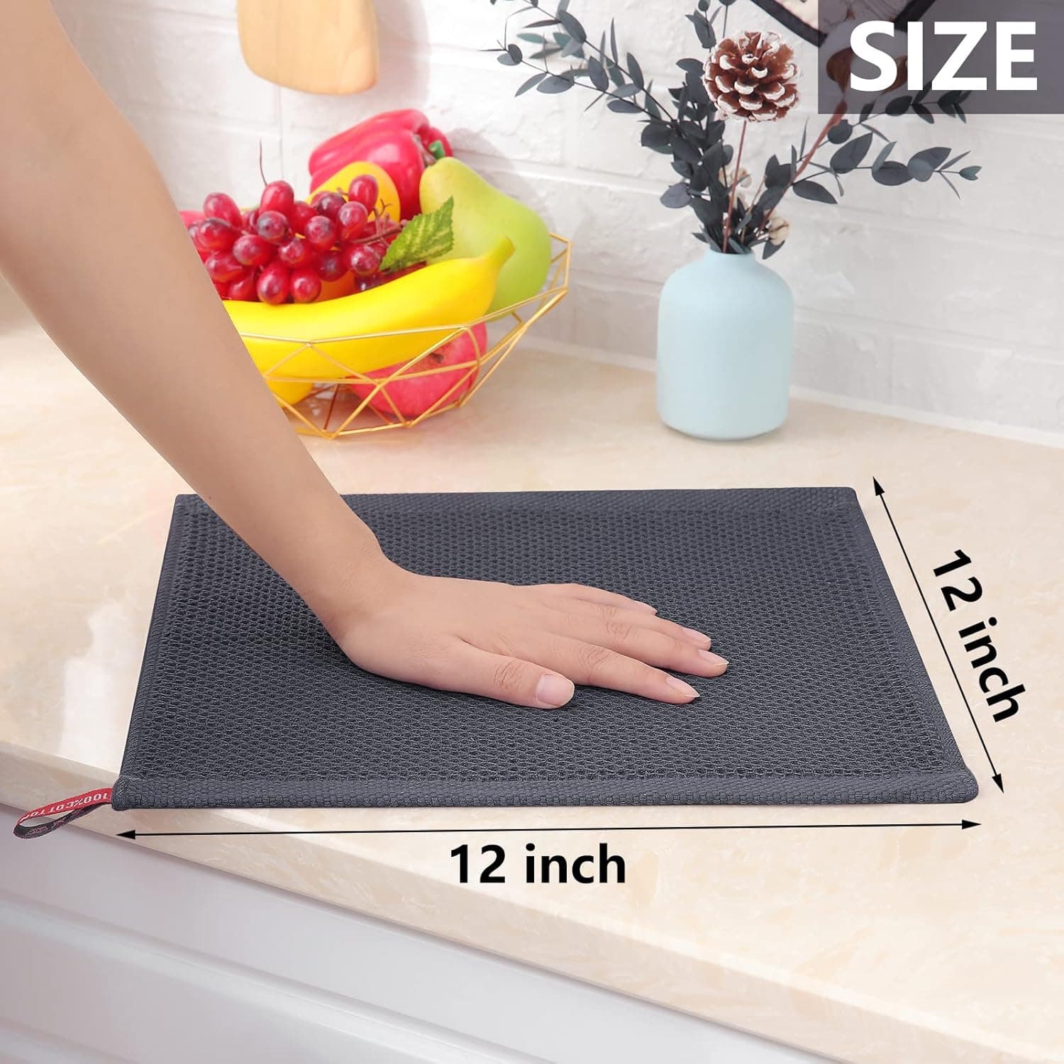 Homaxy Cotton Waffle Weave Kitchen Towels